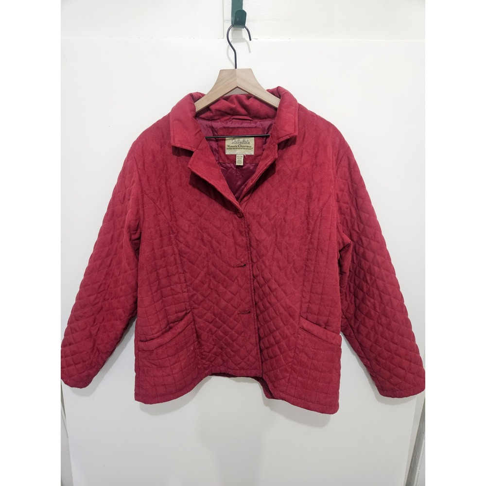 Cabela's Women's Burgundy Red Quilted Faux Suede Barn Jacket 2XL 971944